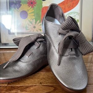 Another Sole Metallic Pewter Lace-Up Shoes